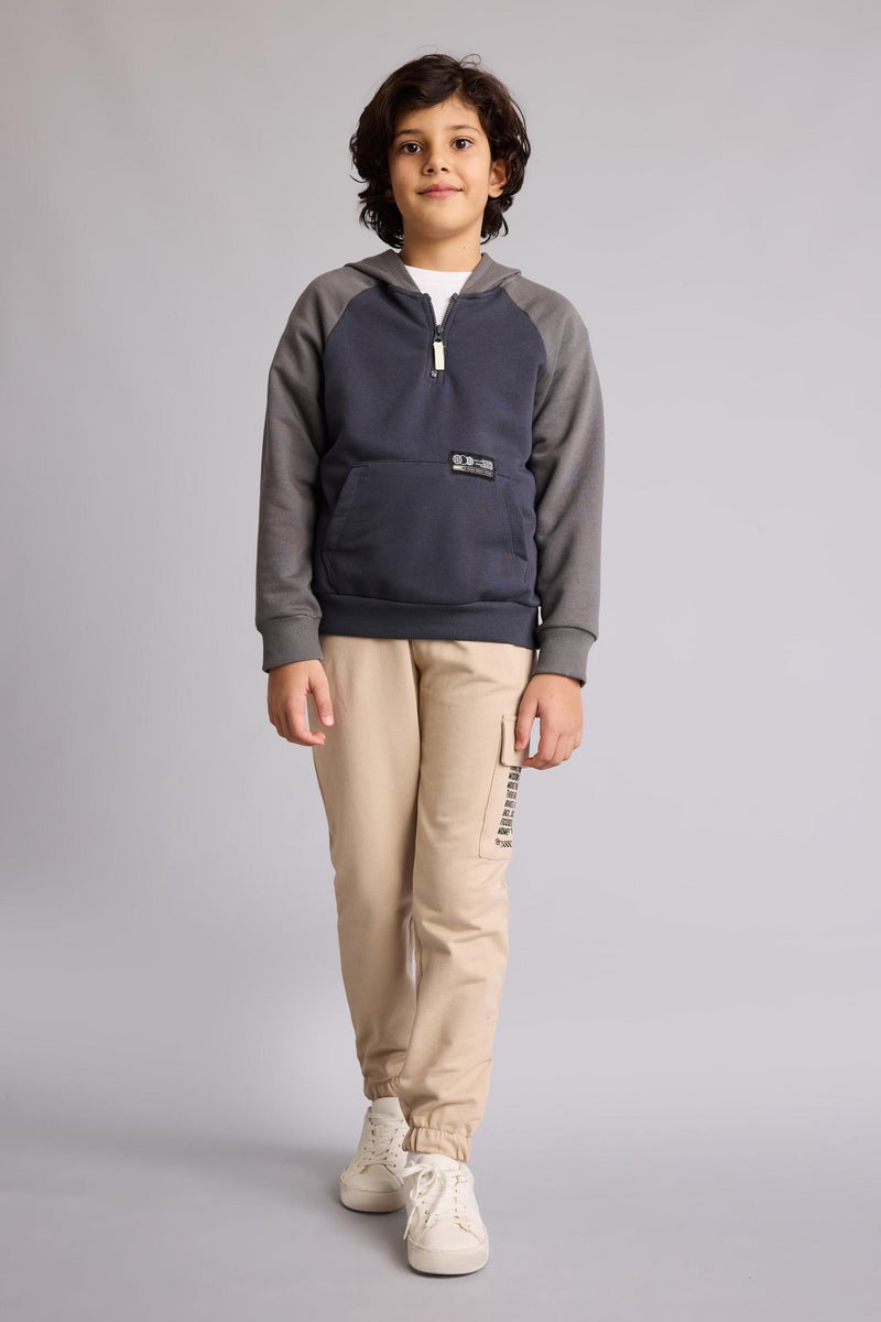 DeFacto Grey Boy Boy Oversize Slogan Printed Hoodie Casual - Image 4